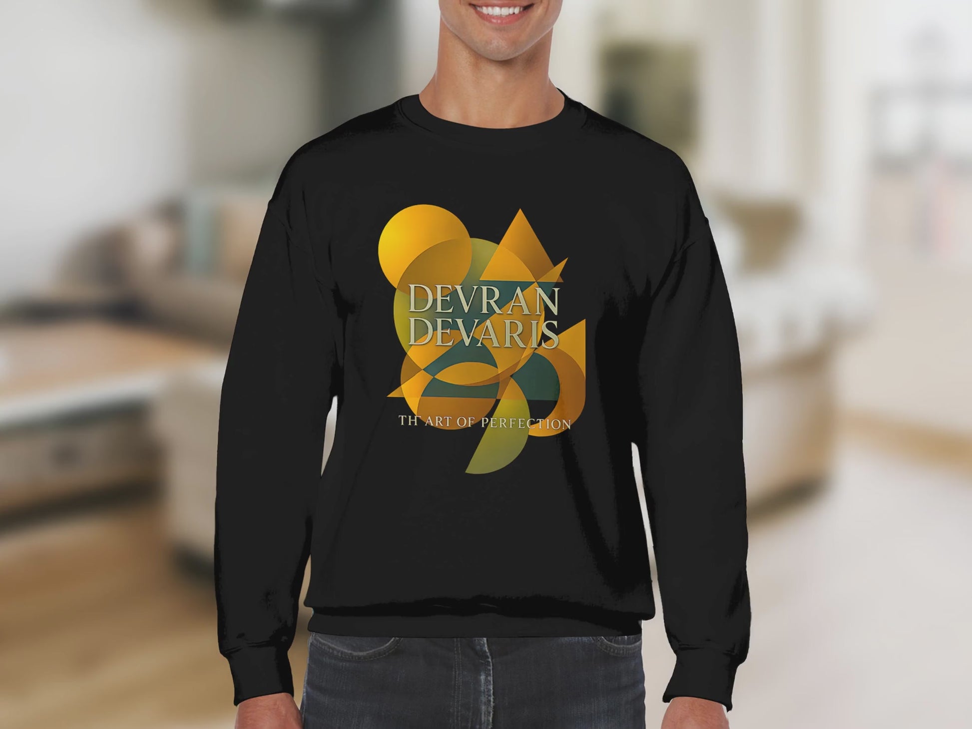 Promotional video showcasing the Devran Devaris abstract art sweatshirt in motion. Close-up details of geometric design, premium cotton texture, and modern art aesthetics. Perfect for UK fashion.